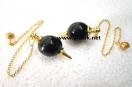 Black Jasper Golden Ball pendulum